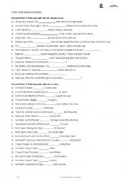 English Worksheet: Time and tense compilation