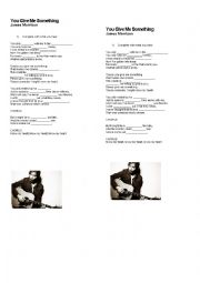 English Worksheet: James Morrison - You give me something