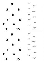 English Worksheet: Match the numbers