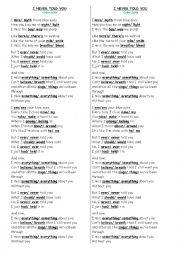 English Worksheet: I never told you - Song Activity