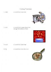 English Worksheet: Cooking