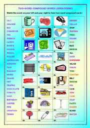 Two-word compound words: open forms (+ key)