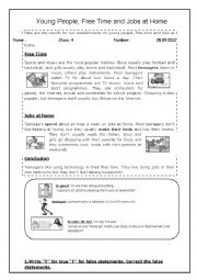 English Worksheet: reading text to practise simple present tense