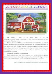 English Worksheet: A DAY ON A FARM