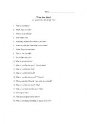 20 Questions: Who are you?