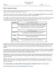English Worksheet: Health Care in Brazil - reading activities for ESP
