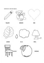 English Worksheet: Colours