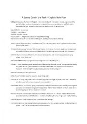 English Worksheet: Meeting in the Park Role Play