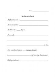 English Worksheet: My Favorite Sport