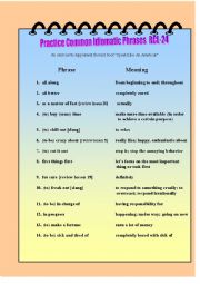 Practice Common Idiomatic Phrases RCL-24