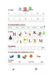 English Worksheet: numbers and letters