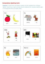 English Worksheet: Comparative Speaking Cards