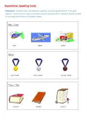 English Worksheet: Superlative Speaking Cards