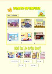 English Worksheet: Parts of House