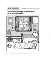 English Worksheet: Medial vowel e (Activity Sheet)