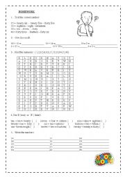 English Worksheet: Numbers