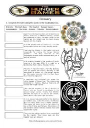 English Worksheet: The Hunger Games - A Glossary