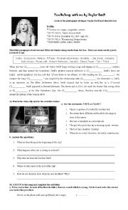 English Worksheet: You Belong with me by Taylor Swift