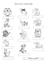 English Worksheet: The zoo animals