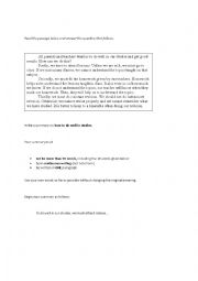 English Worksheet: summary writing