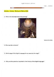 English Worksheet: Elizabeth I