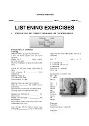 English Worksheet: LISTENING EXERCISES