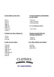 English Worksheet: Clothes Phrasal Verbs