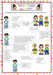 English Worksheet: Here comes the circus! - Part One