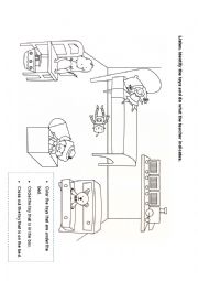 English Worksheet: In, under and on