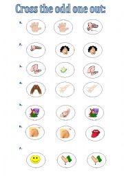 English Worksheet: Body - odd one out