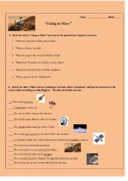 English Worksheet: Mars Rover activity