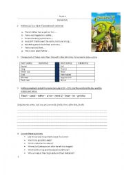English Worksheet: Simple Past - Movie: Shrek 2