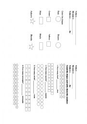 English Worksheet: shapes and numbers