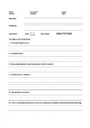 English Worksheet: Non Fiction Format
