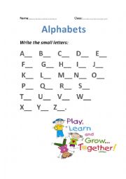 English Worksheet: Alphabets