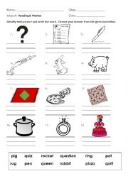 English Worksheet: PHONICS P-R