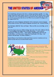 English Worksheet: The USA