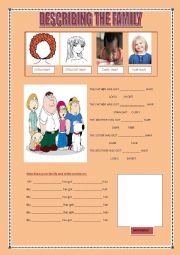 English Worksheet: DESCRIBING THE FAMILY