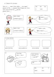 English Worksheet: greeting exercise