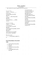 English Worksheet: Hello, goodbye