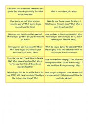 English Worksheet: Speaking Cards (elementary)