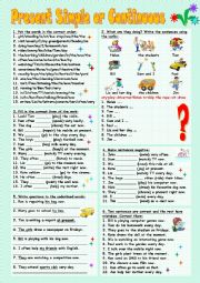 English Worksheet: Present Simple or Continuous