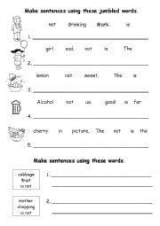 English Worksheet: Jumbled Sentences