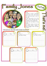 English Worksheet: Family Jones