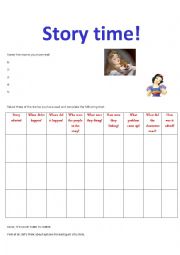 English Worksheet: Story or narrative writing for children