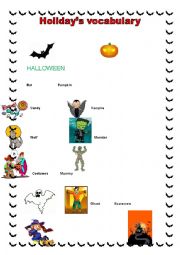 English Worksheet: halloween vocabulary