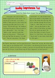 English Worksheet: Reading comprehension 2