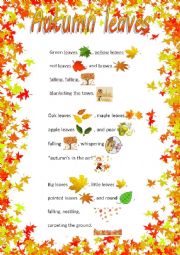 Autumn leaves poem