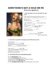 English Worksheet: SOMETHINGS GOT A HOLD ON ME (Christina Aguilera)