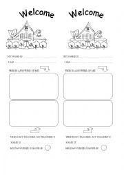 English Worksheet: welcome to school